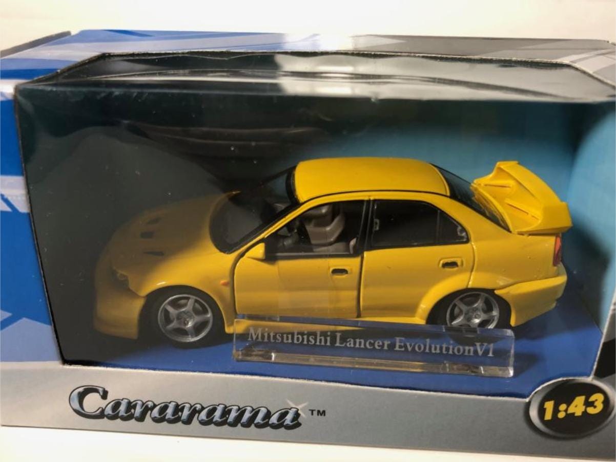 Mitsubishi Lancer Evo 6 1/43 Cararama Sans Arceaux - Modèle Réduit Jaune Occasion