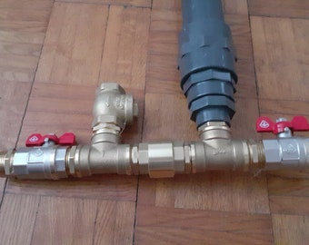 1 '' Hydraulische Widderwasserpumpne Vollmontage oder Kit Stahl und Messing mit PVC-Tank - Hochdruck mit Federventil