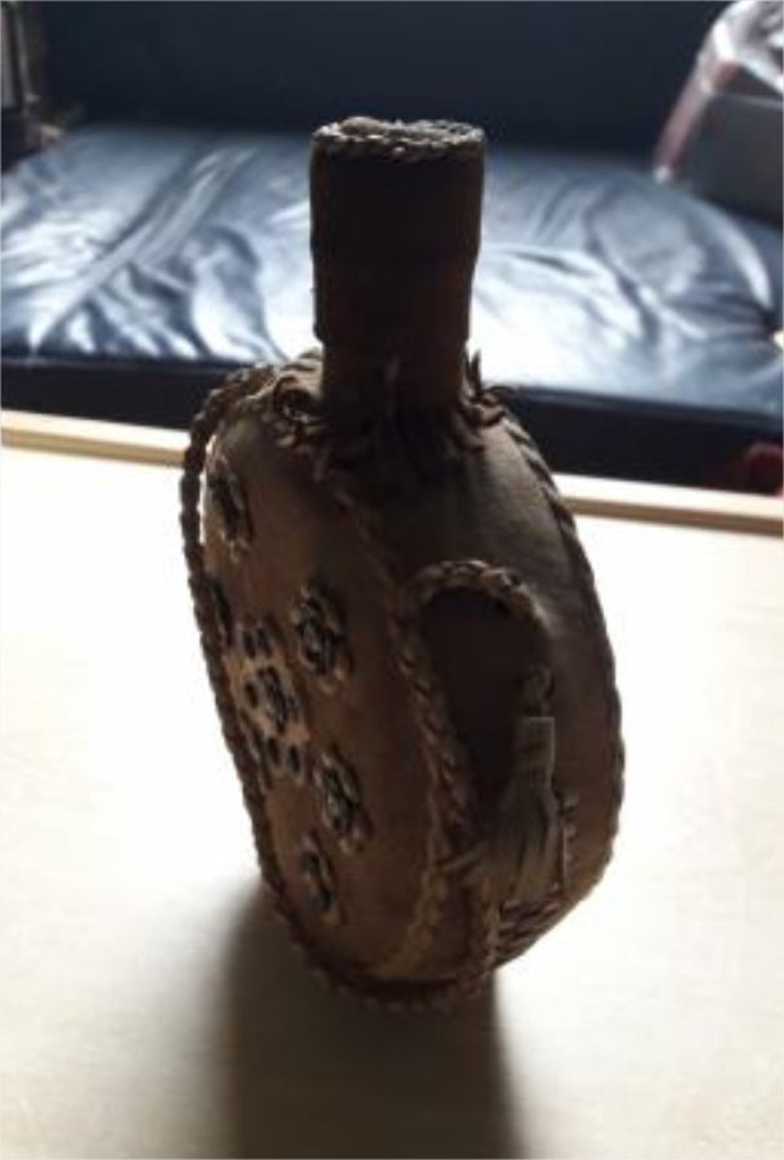 Vintage Decorated Leather Canteen Flask Water Bottle 05L Etsy