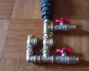 Ensemble complet ou kit de pompe à eau pour bélier hydraulique 1/2 '', version verticale, acier et laiton avec réservoir en PVC