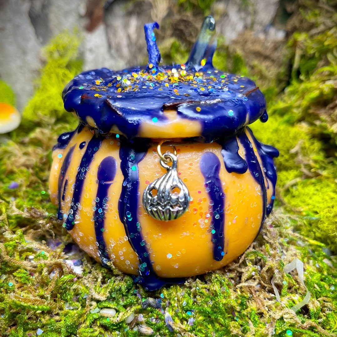 Cauldron Candle With Crystals, Charms and Much More Halloween Candle