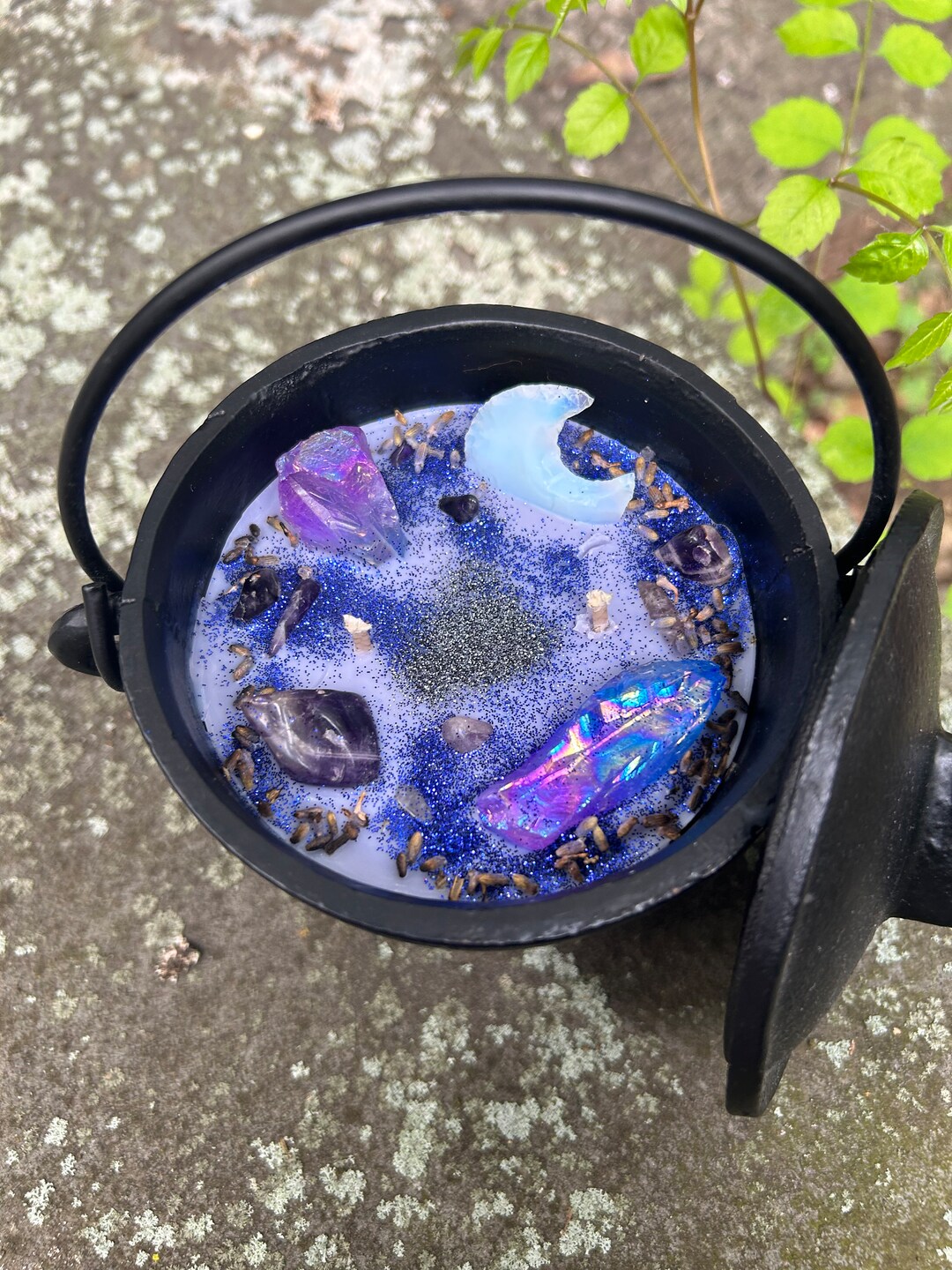 Cauldron Candle With Crystals and Charms. Candles With Etsy