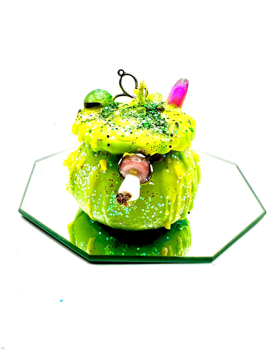 Cauldron Candle With Crystals and Charms Candle With Etsy