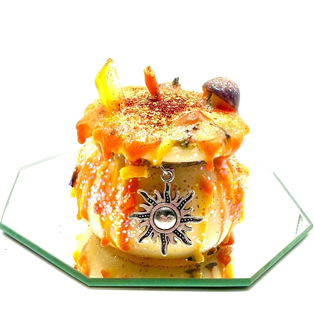 Crystal Filled Candle Intention Candle the Sun Mystical Etsy