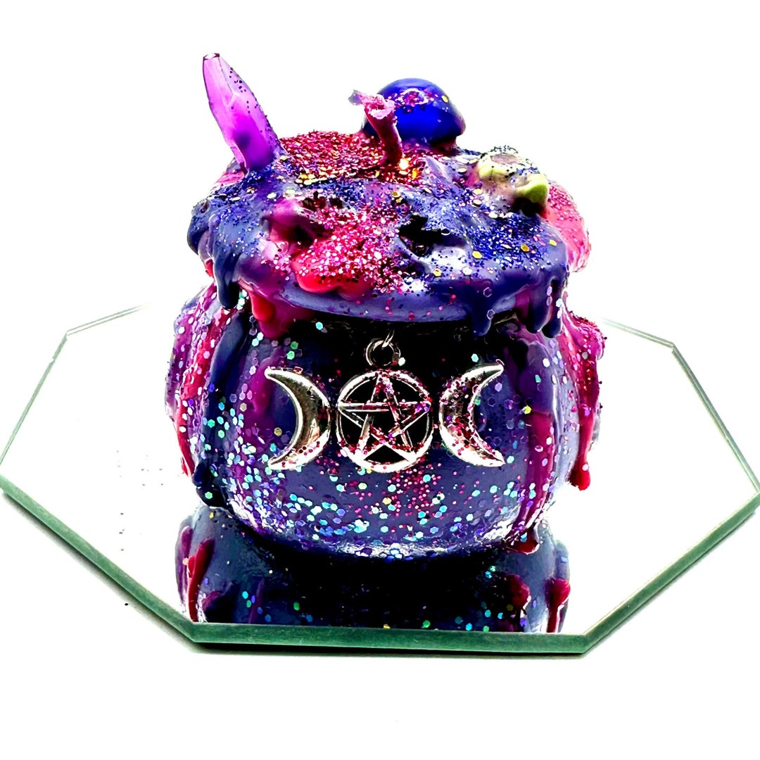 Triple Moon Candle Cauldron Candle Filled With Assorted Etsy