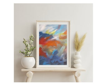 Colour Lust I Abstract Style I 29 x 21 cm I Limited Edition Print from original painting I With border I Home Decor I Original Art