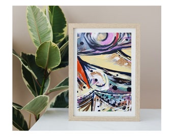 Abstract Festival Inspired Print I from original painting I 20 x 30cm I Refreshing home décor