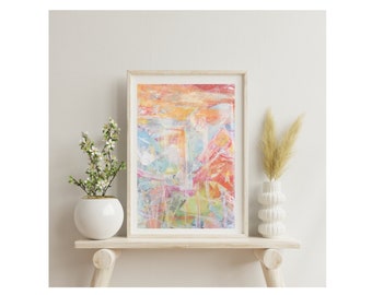 Abstract Festival Inspired Print I from original painting I 20 x 30cm I Refreshing home décor