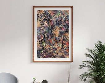 Festival Night Lights Giclée Print: Vivid Abstract Wall Art