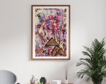 Abstract Festival Art Print: Colorful Home Decor (A4 - A1 Size)