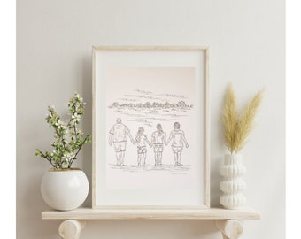 Personalised Family Drawing I Illustration I Made to order I [example piece]