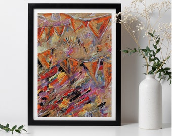 Happy Days - Abstract Festival Inspired Art Print I from original painting I 20 x 30cm I Refreshing home décor I Gift Art