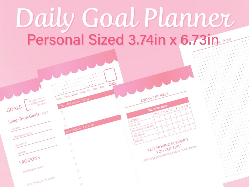 Limited Sale Daily Goal Planner Personal Sized Printable Etsy 香港 Most Popular Mail Regional Coop Py