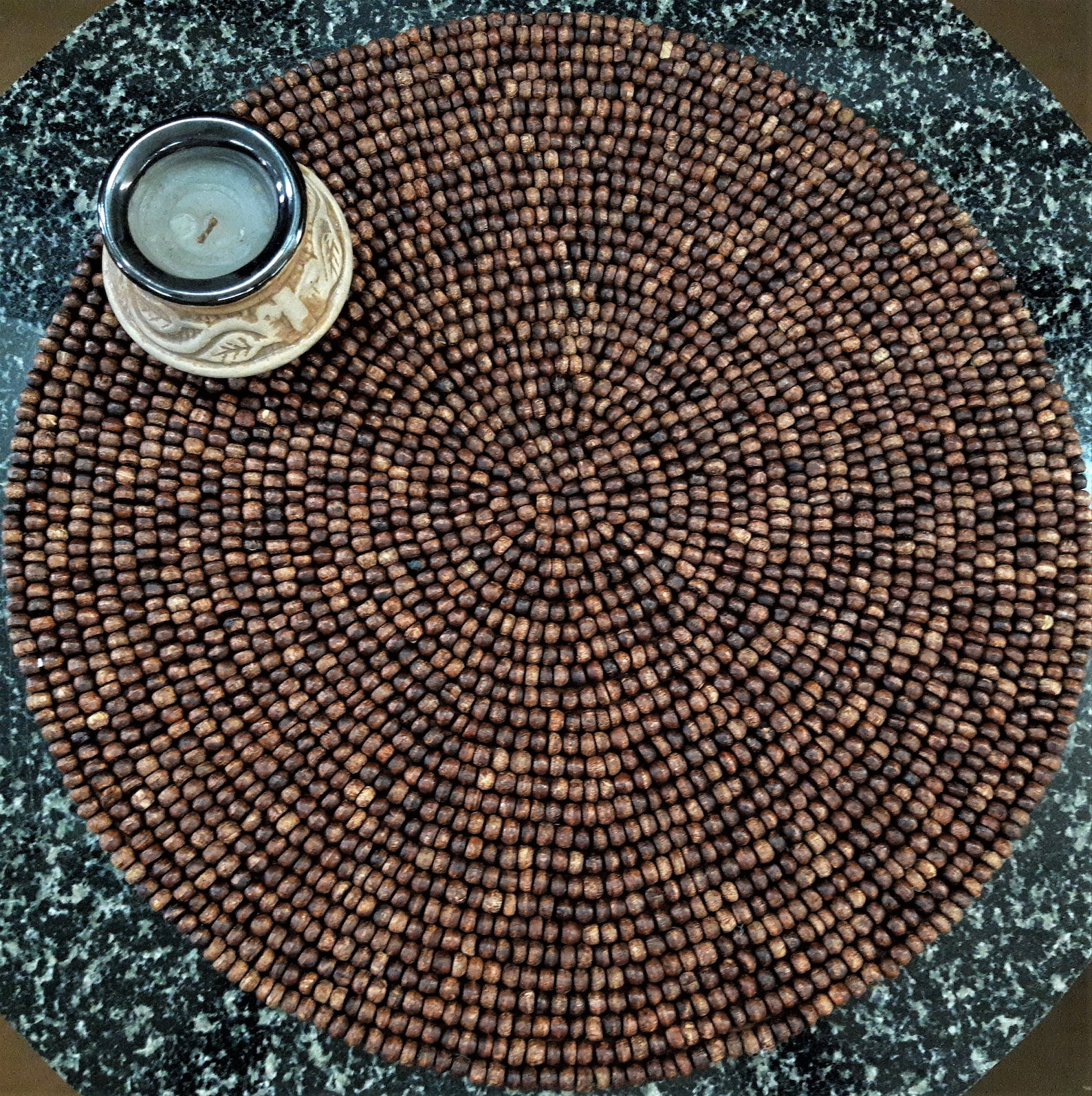 Set Of 2 Wooden Beaded Placemat Decorative mats Designer Etsy