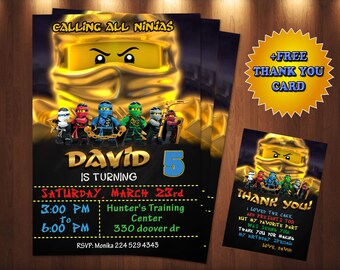 Ninjago Invitations Etsy