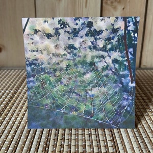 Toile de la nature - Carte de voeux vierge 5 x 5 - Enveloppe incluse - Papier cartonné de qualité - Archives - Une petite oeuvre d'art pour vous