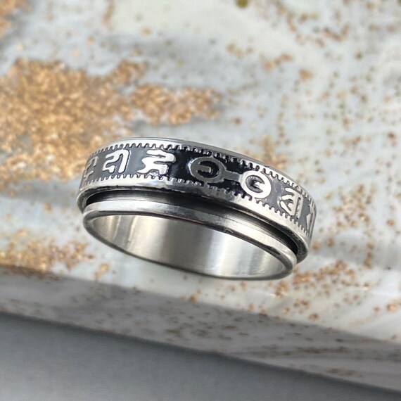 Buddhist Spinner Ring 316L Stainless Steel Ring Rotating Ring Spinner Rings for Women Thumb Ring Anxiety Ring Birthday Friendship Etsy