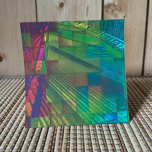 Graphique coloré - Carte de voeux vierge 5 x 5 - Enveloppe incluse - Papier cartonné de qualité - Archives - Une petite oeuvre d'art pour vous