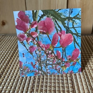 Magnolia Blossoms - 5X5 Blank Greeting Note Card - Includes Envelope - Quality Paper Card Stock - Archival - A Little Piece of Art for You