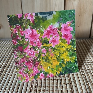 Garden Party Flowers - Carte de voeux vierge 5 x 5 - Enveloppe incluse - Papier cartonné de qualité - Archives - Une petite oeuvre d'art pour vous