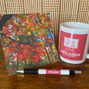 Couleurs d'automne - Carte de voeux vierge 5 x 5 - Enveloppe incluse - Papier cartonné de qualité - Archives - Une petite oeuvre d'art pour vous