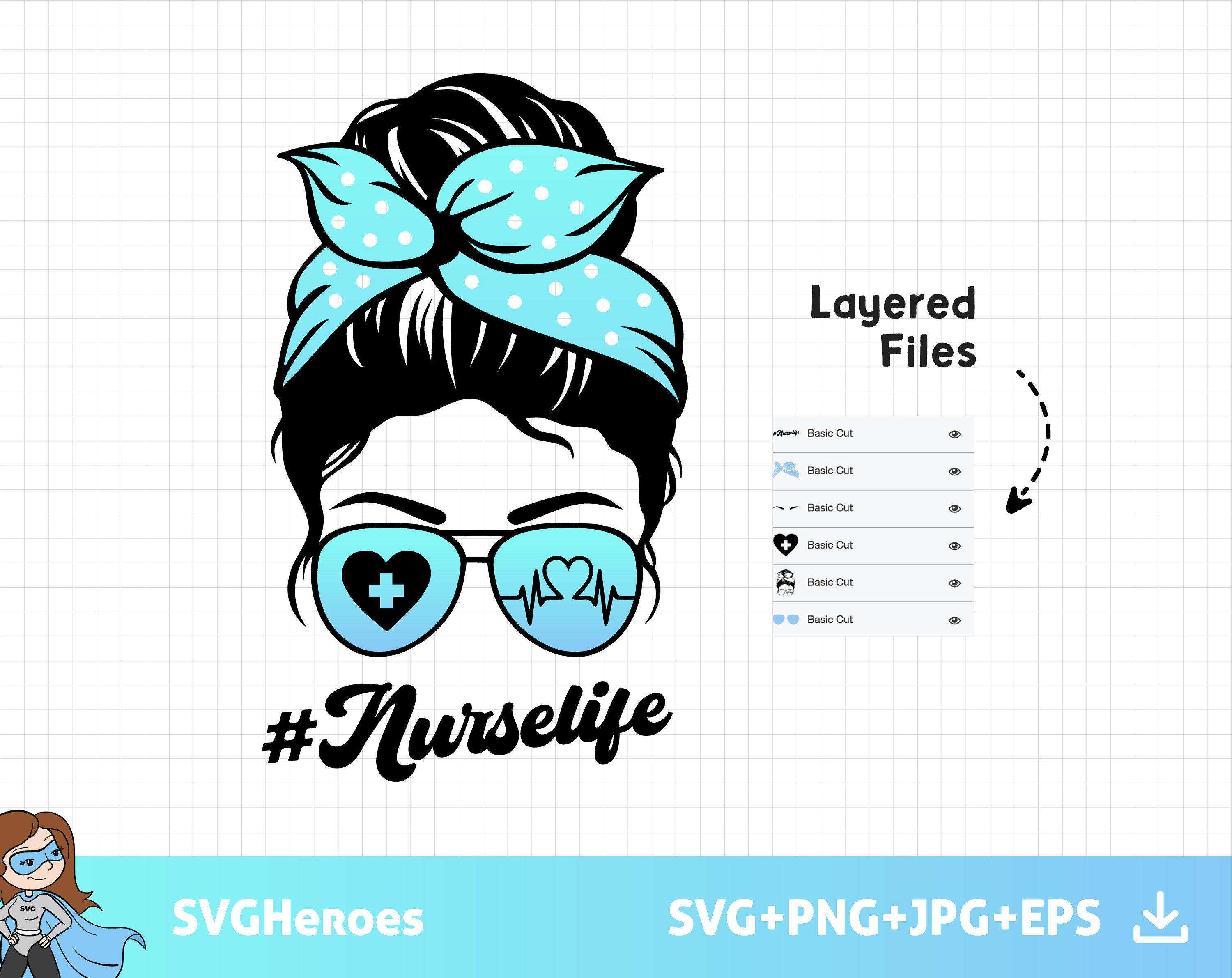 Nurse Life Svg Messy Bun Nurse Life Svg Nursing Svg Cna Svg Nurse | The ...