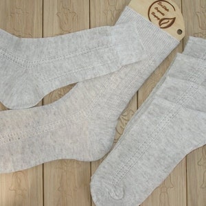 set of linen socks 5 pcs. eco friendly socks natural 100%.Socks for men and women.Lungs,organic gray ankle socks.Casual,high socks.