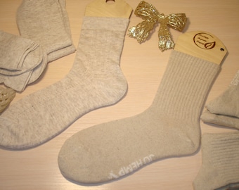 Set 10 pairs of organic socks.5 hemp socks.5 linen socks. eco friendly high  socks. everyday sports socks.men's,women's natural socks