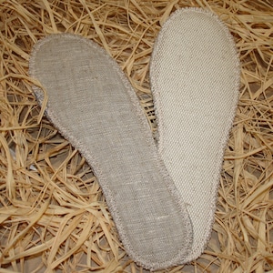 Set of linen insoles 2 pairs.Organic,reversible shoe insole.Massage insole,soft,unpainted.Flexible natural shoe insole.shoe insert.Warm gift
