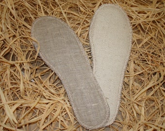 Set of linen insoles 2 pairs.Organic,reversible shoe insole.Massage insole,soft,unpainted.Flexible natural shoe insole.shoe insert.Warm gift