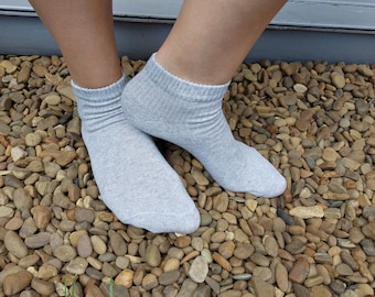 Set 5 pairs linen ankle socks.organic short sports socks.Seamless unbleached environmentally friendly women  men socks.organic gift
