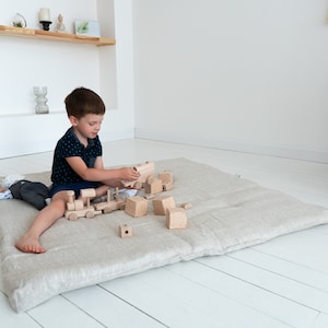 Organic Play mat hemp Crawling mat linen baby play blanket development and sports personalized carpet playpen Nursery eco-friendly baby gift