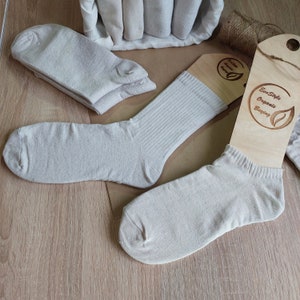 set 10 pair natural linen basic socks.short ankle socks.long shin socks.gift socks.natural casual,thin,lightweight socks for home & hiking