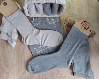 Set of 10 pairs of organic linen socks.High calf socks.natural casual,thin,lightweight ankle socks.basic gray socks.business socks plain