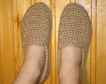 Slippers-socks from natural unpainted 100% hemp/socks-knitted booties eco friendly/natural shoes for home/sole made of felt,insole hemp.