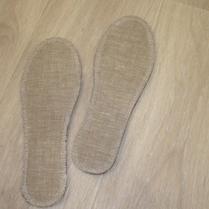 Set of linen insoles 2 pairs.Organic,reversible shoe insole.Massage insole,soft,unpainted.Flexible natural shoe insole.shoe insert.Warm gift
