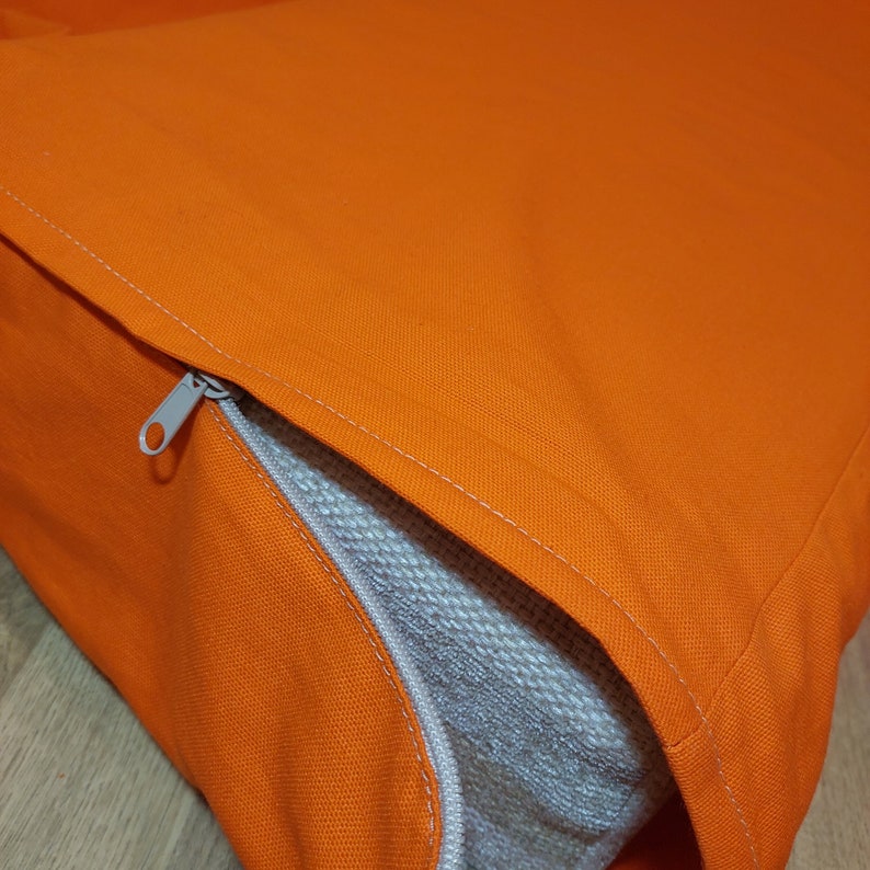 Linen Sofa Cover Futon Cover Custom Size Zippered Cover Seat Cushion