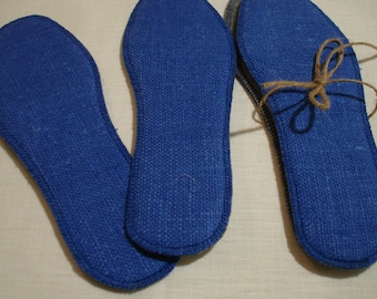 Set of linen insoles 2 pairs.Organic,reversible shoe insole.shoe insert.Massage insole,soft.Flexible natural shoe insole..Warm gift vegan