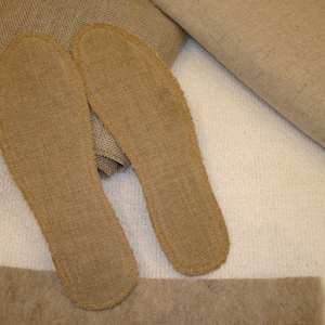 Set único orgánico 2 pares de plantillas.Plantilla de lino y cáñamo.Plantilla vegana para zapatos.Plantillas para niños personalizadas.Plantilla natural flexible.Plantillas suaves