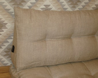 Organic bedside cushion.cushion prop.linen pillow triangular.Backrest Cushion.Natural cotton lumbar cushion.pillow tatami
