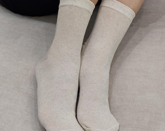 Set 5 pairs hemp socks.organic,daily,long,sports socks.unbleached eco-friendly men's,women's socks unique,natural breathable sock.