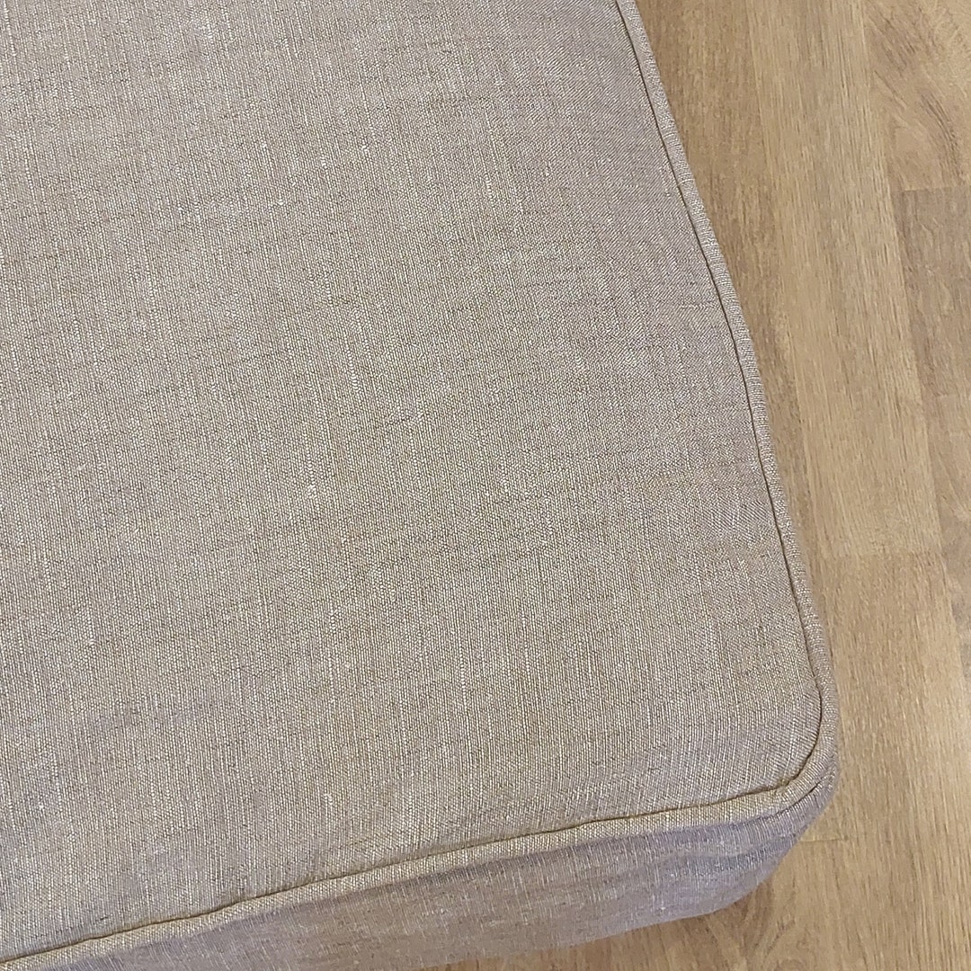 Linen Cover Piping Along Top Edges.futon Cover Custom Size Zippered