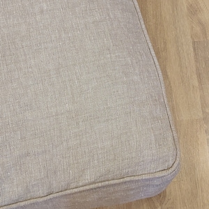 Linen cover piping along top edges.Futon cover custom size zippered cover seat cushion cover futon sofa cover organic topper various color