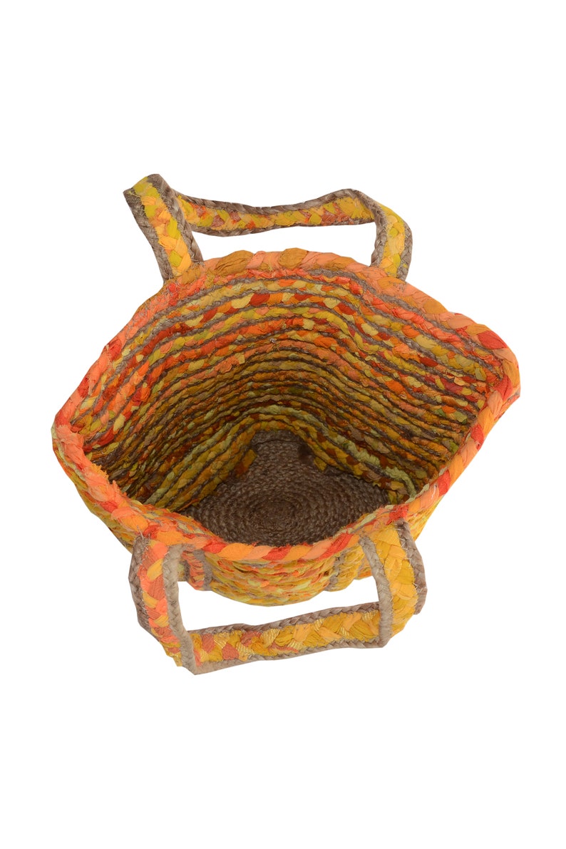 Chindi Bag Handmade Woven Artisan Shopping Bag made from Recycled Fabric