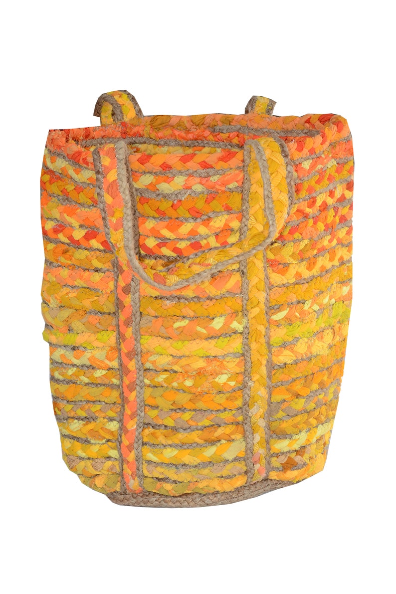 Chindi Bag Handmade Woven Artisan Shopping Bag made from Recycled Fabric