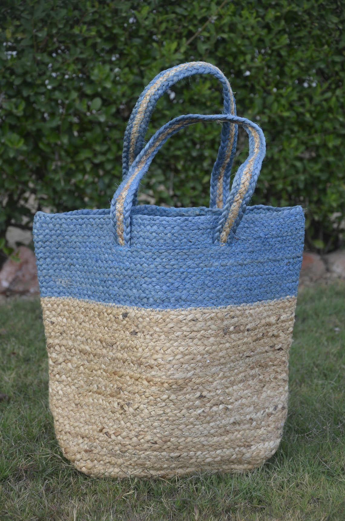 Handmade Handdyed Jute Bag White/jute Traditional Indian Etsy