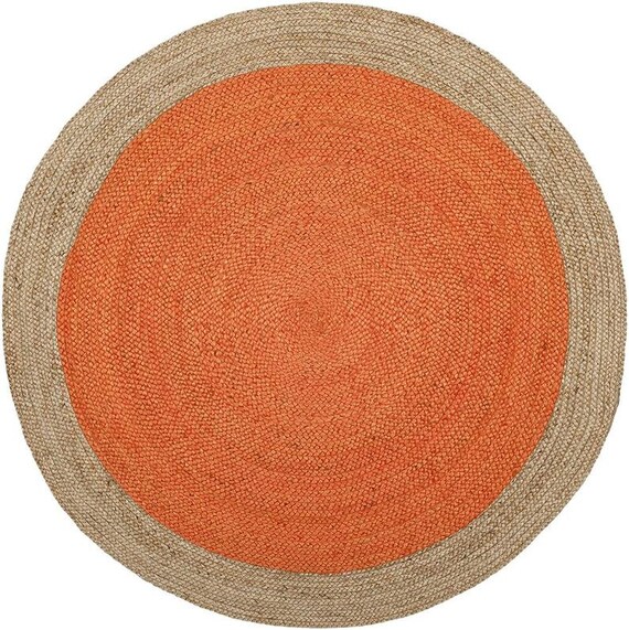 5x5 6x6 7x7 8x8 Natural Jute Round Rug Jute Handmade Etsy