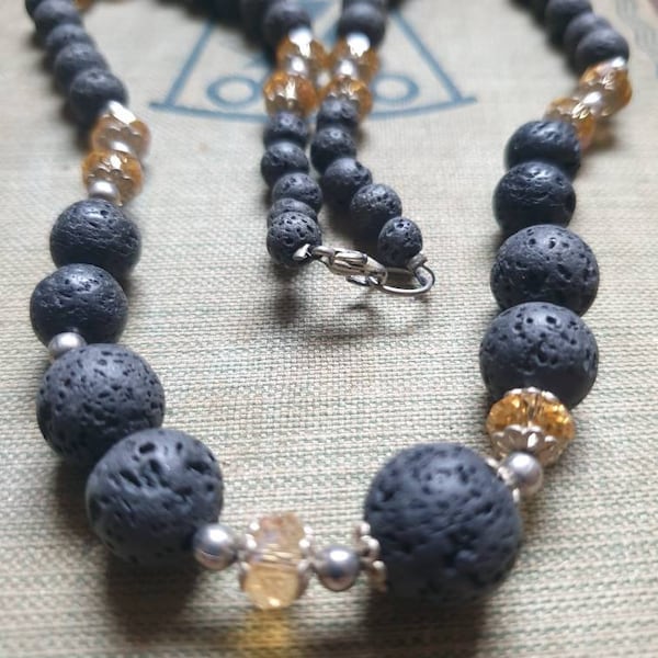 Lava Bead Necklace Etsy