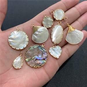 10-30mm Mother Of Pearl Round Pendant, Natural White Mother Of Pearl Beads, Shell Pendant, White Shell Beads DIY,  MOP Charm Jewelry Making