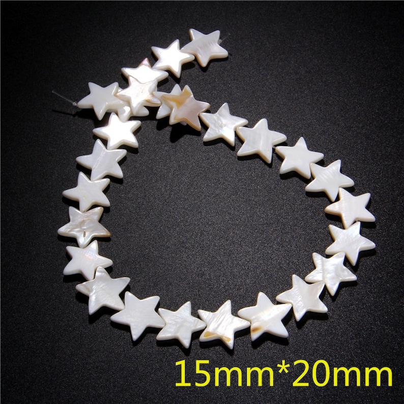 8-9mm Star Mother of Pearl Beads,Natural White Shell Beads,Five-Pointed Star Shell Beads,Pearl Shell Bead for Jewelry Making Diy 15 Strand